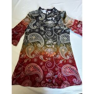 Azalea Ladies Dress 1x Knee Stretch Ombré Paisley Arts Festival Party Hobo
